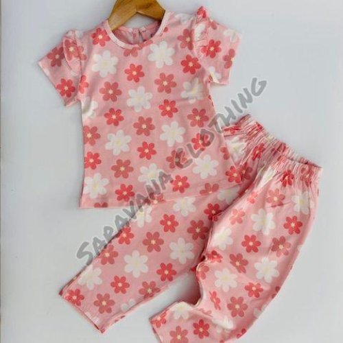 Girls Pink Daisy Pajama Set