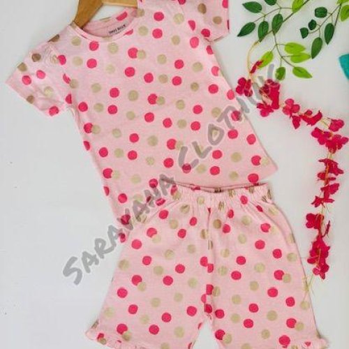 Girls Polka Dot T-shirt and Shorts Set