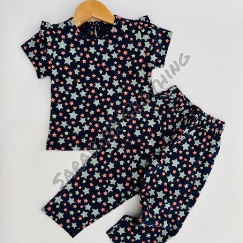 Girls Star Print Pajama Set
