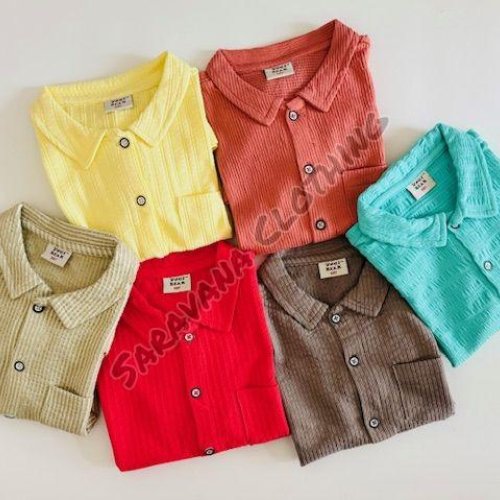 Kids Solid Co-ord Shirt