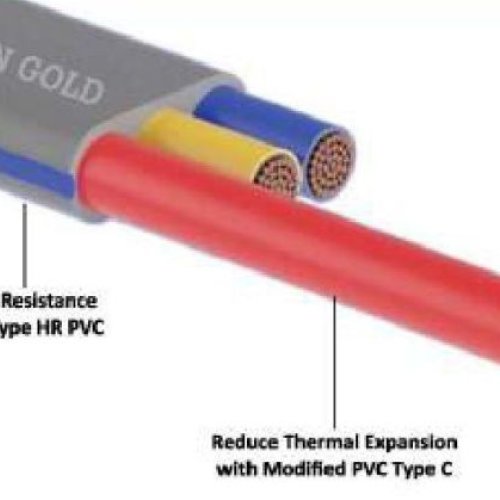 Triple Core Gold Flat Submersible Cable