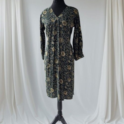 Dark Green Printed Cotton Kurti