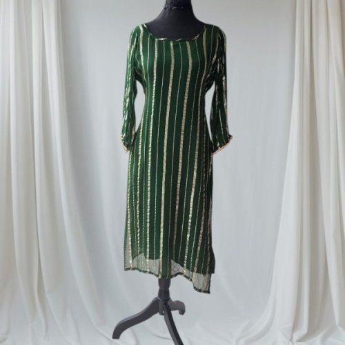 Green Georgette Ladies Kurti