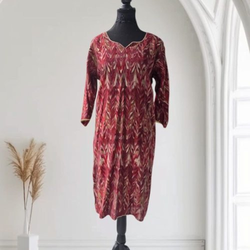 Maroon Modal Silk Ladies Kurti