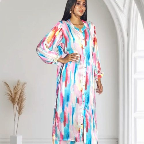 Multicolor Italian Women Co Ord Set