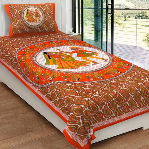 Cotton Printed Single Bed Sheet