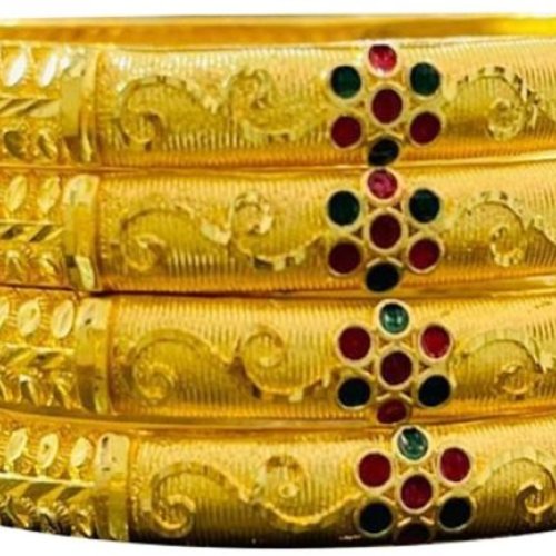 Party Wear Golden Imitation Bangle Set