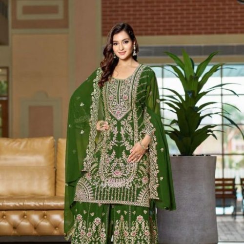 Ladies Embroidered Sharara Suit