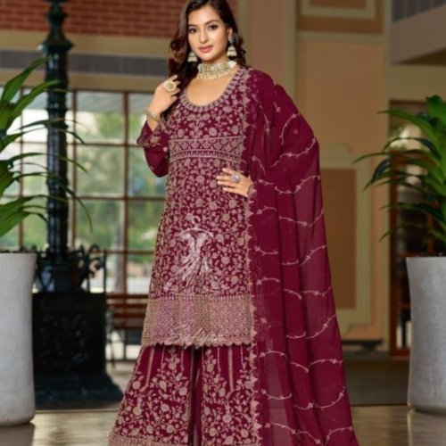 Ladies Party Wear Sharara Suit
