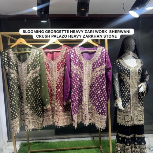 Ladies Georgette Designer Sharara Suit