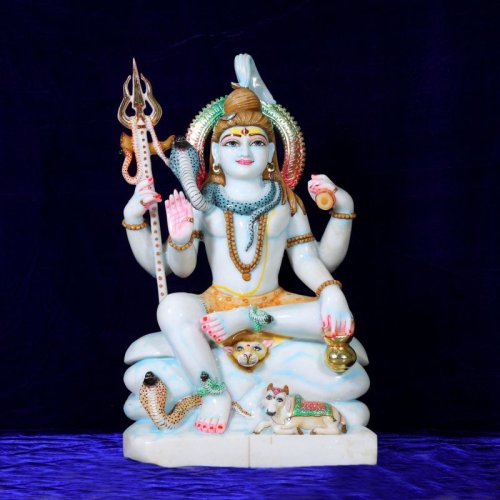 White Marble Shiv Ji Statue