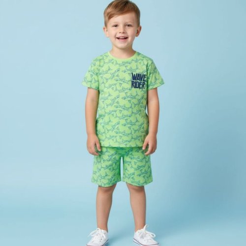 Boys Printed T Shirt &AMP; Shorts Set