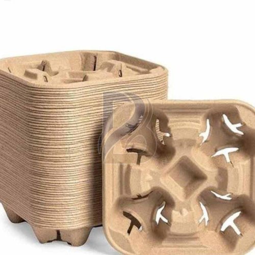 4 Cup Drink Carrier Cardboard Molded Pulp Tray