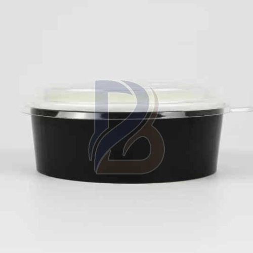 Black Paper Round Bowl With Lid