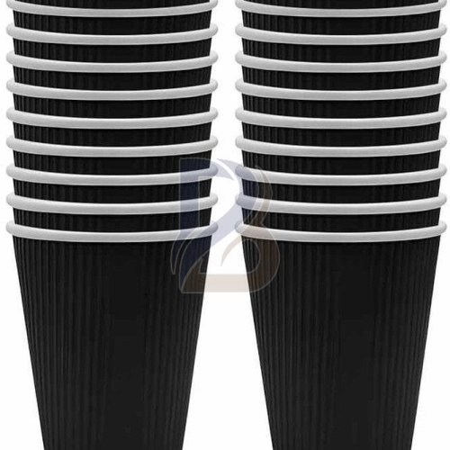 Black Ripple Wrap Hot Coffee Cup