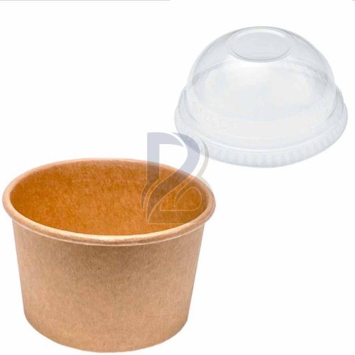 Brown Dome Lid Paper Bowl