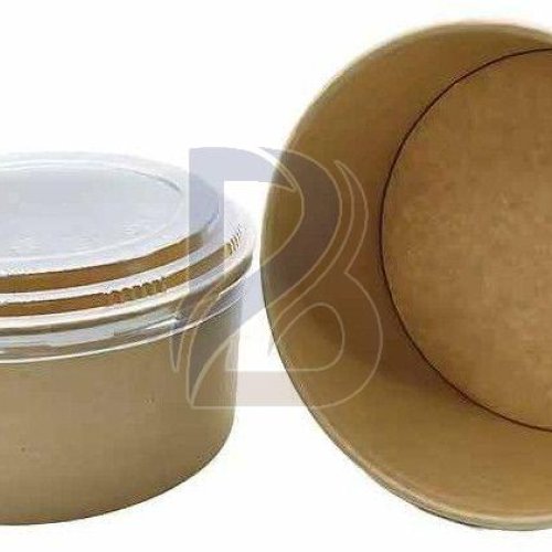 Flat Lid Brown Paper Bowl