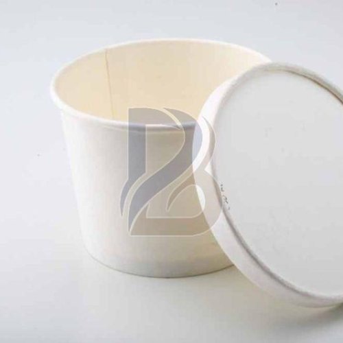 White Round Paper Bowl With Lid