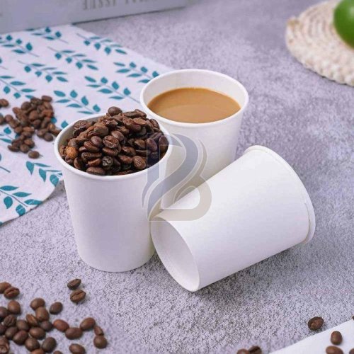 White Single Wall Hot Coffee Cup