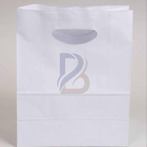 White Take Away D Cut Paper Bag