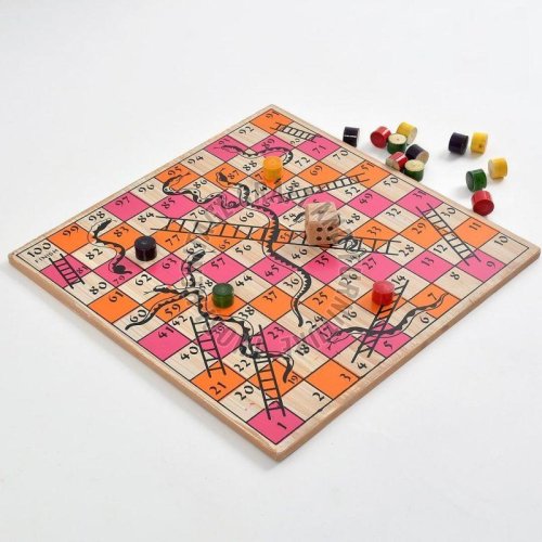 Wooden Snake Ladder Board