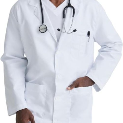 Mens Cotton Blend White Multi Pocket Medical Lab Coat