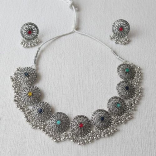 Premium Oxidised Artificial Necklace Set
