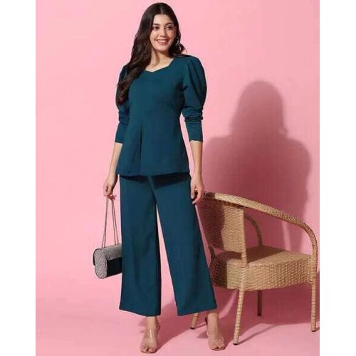 Ladies Full Sleeves Poly Cotton Co-Ord Set