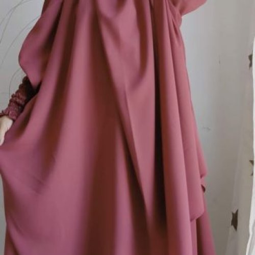 Premium Pink Jilbab Set