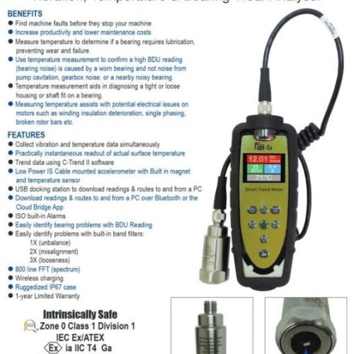 tpi-9085ex intrinsically safe vibration bearing wear analyser