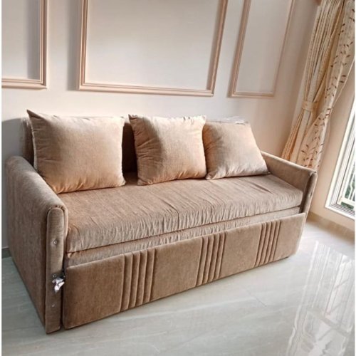 Fabric Sofa Cum Bed with Hidden Storage