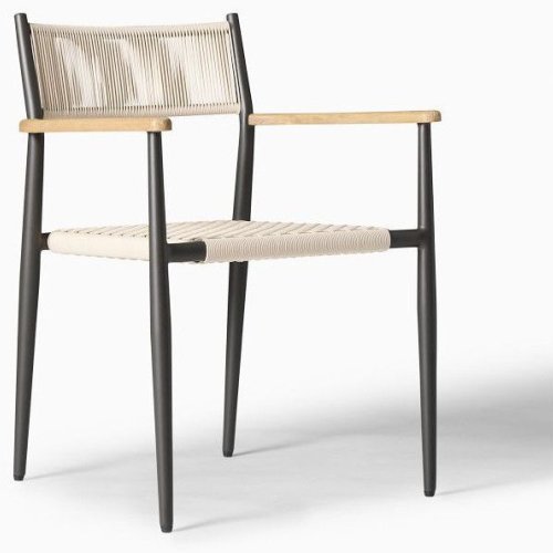 Modern Outdoor Rope & Metal Armchair