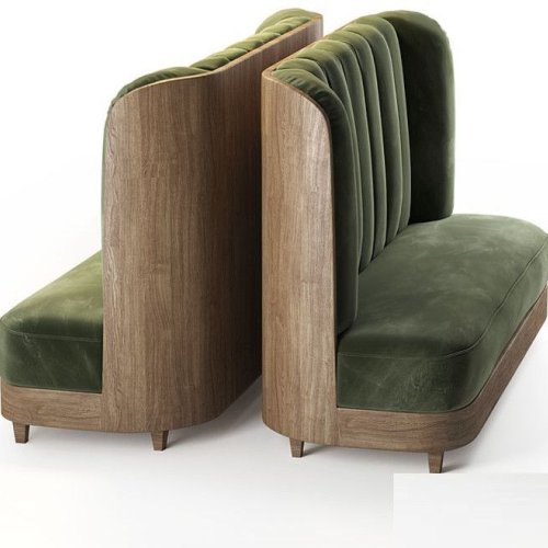 Modern Velvet Booth Seating with Wood Shell