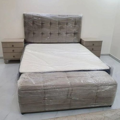 Queen Size Velvet Upholstered Bed with Storage