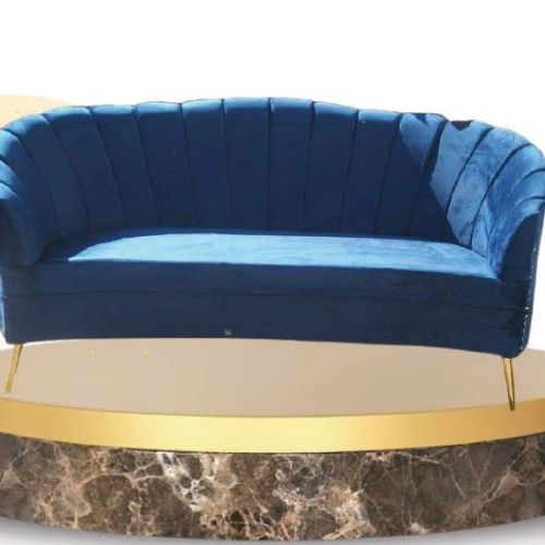 Velvet 4 Seater Wooden Sofa