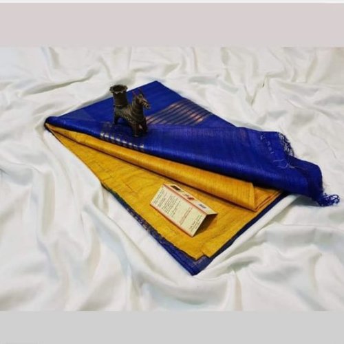 6 M Party Wear Ladies Tussar Ghicha Zari Border Silk Saree