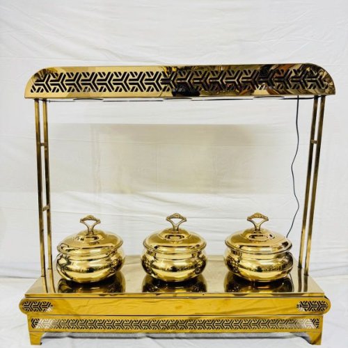 3 Partition Copper Chafing Dish