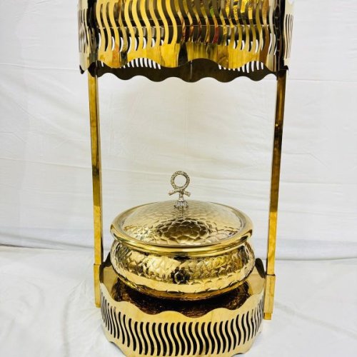 Golden  Antique S S Round Chafing Dish