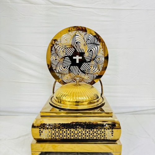 Golden Round Decorative Chafing Dish