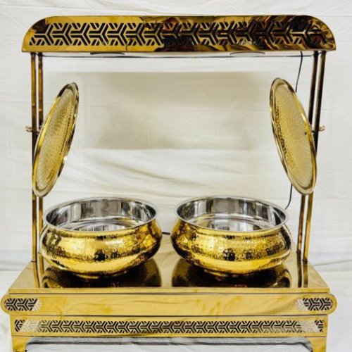 Modern Brass Double Chafing Dish