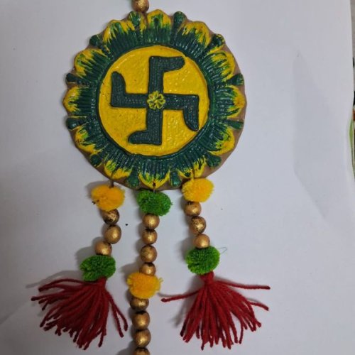 5 Inch Ecofriendly Handmade Cowdung Swastik