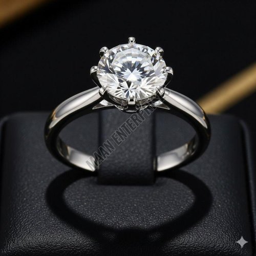 Classic Artificial Diamond Solitaire Ring