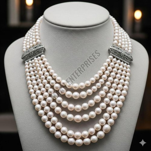 Elegant Multi Strand Pearl Necklace