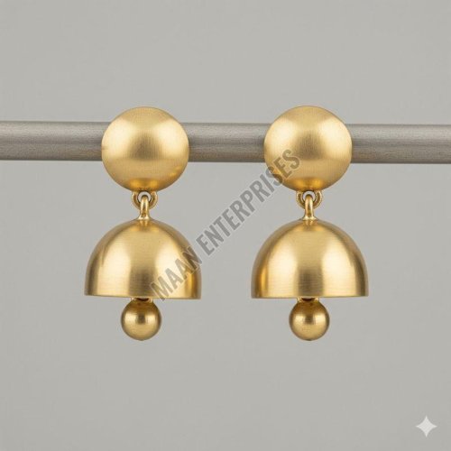 Minimalist Brass Jhumka Earrings