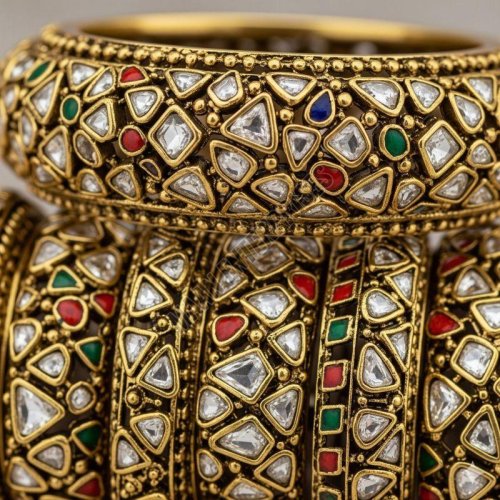 Polki Style Brass Bangles