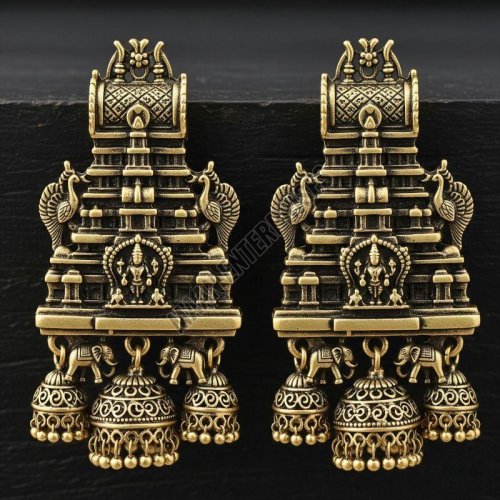 Temple Inspired Brass Earrings