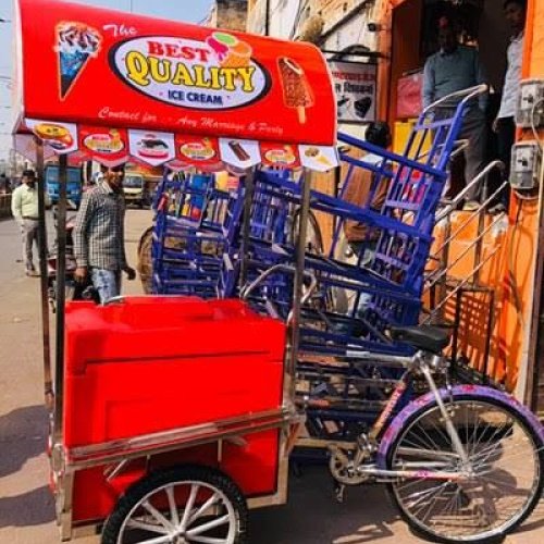 Red Ice Cream Push Cart Tricycle