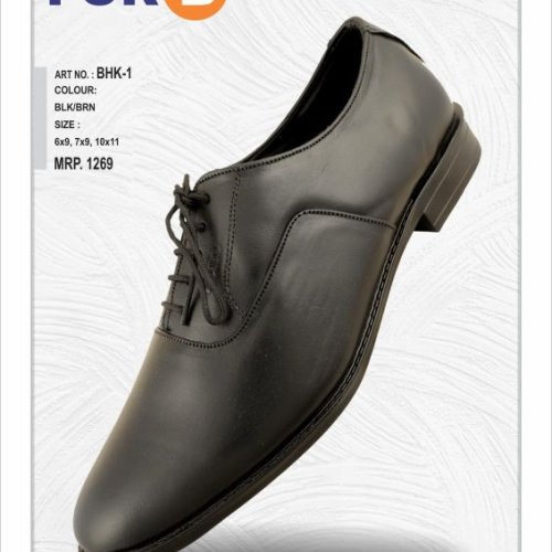 FORB Mens Black Lace Up Formal Derby Shoes