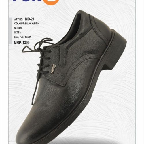 FORB Mens Black Textured Lace Up Formal Shoes