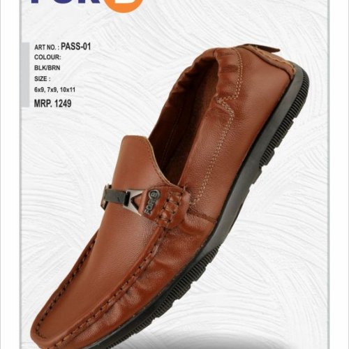 FORB Mens Brown Loafers with Buckle